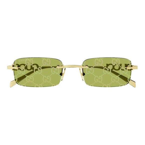 NEW GUCCI SUNGLASSES GOLD UNISEX RECTANGLE EYEWEAR GUCCI GG1808S 002 main image 4